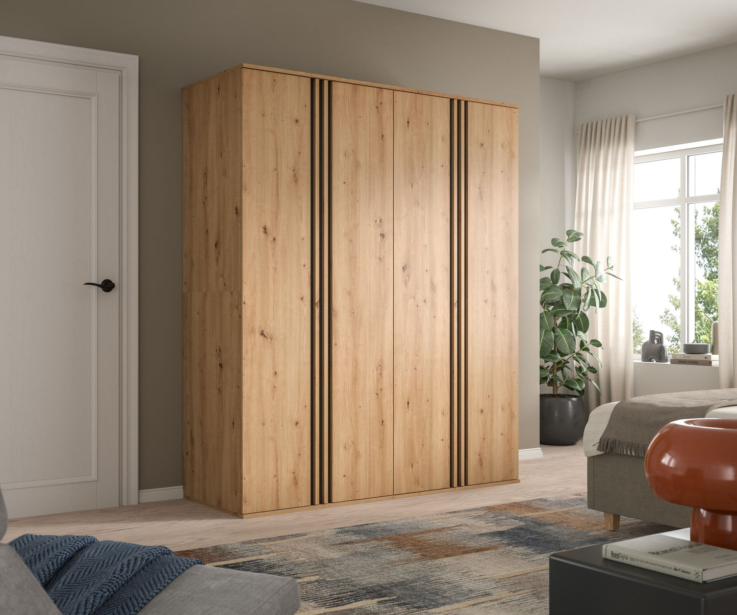 Homes & Jones Kleiderschrank 2-tlg., Schlafzimmerschrank 2x je 80 cm breit, 160 cm