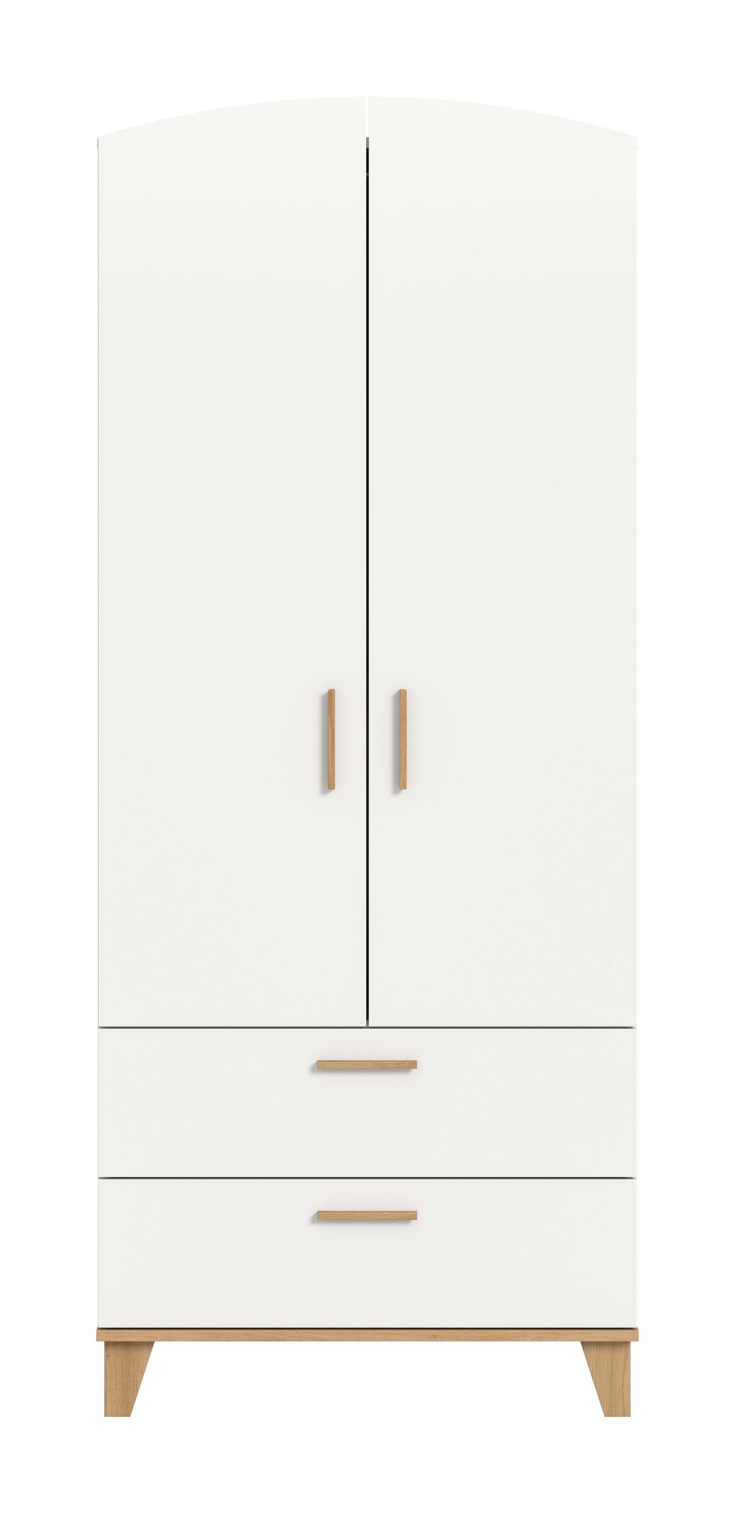 Armoire 2 portes STELLA (L/H/P : env. 81/198/51 cm) en blanc/blanc