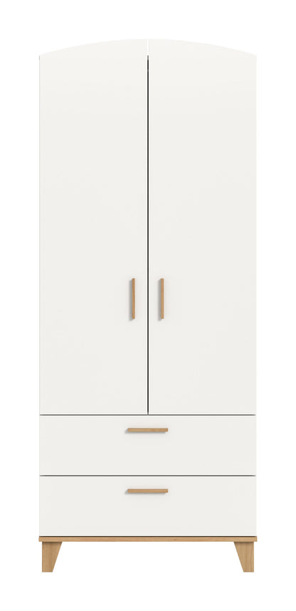 Armoire 2 portes STELLA (L/H/P : env. 81/198/51 cm) en blanc/blanc