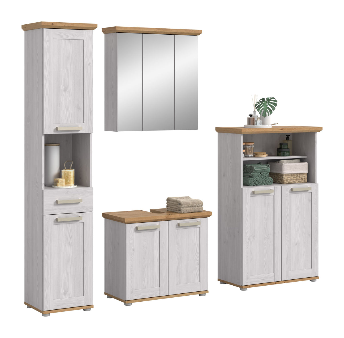 Bathroom set VERONA (W/H/D: approx. 213/187/34 cm) in Sibiu Larch reproduction/Sibiu Larch reproduction
