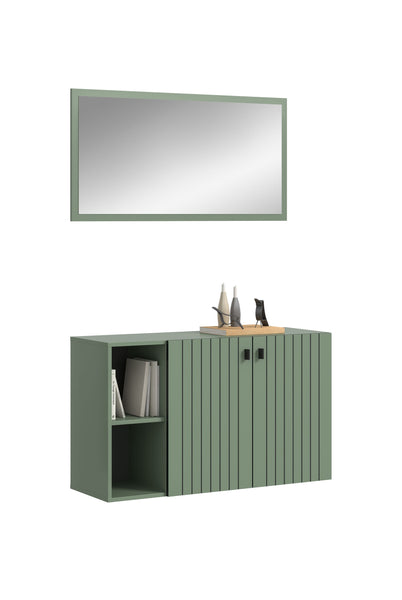 Garderoben-Set STATION (B/H/T: ca. 106/192/37 cm) in Smoke Green/Smoke Green