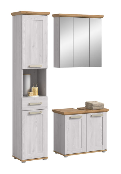 Ensemble de salle de bain VERONA (L/H/P : env. 125/187/34 cm) en imitation mélèze Sibiu/imitation mélèze Sibiu