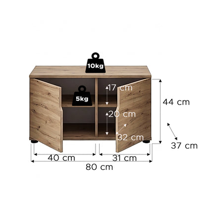 Keno Sitzbank (B/H/T: 80x44x37 cm) in Artisan Eiche Nachbildung