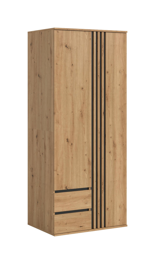 Armoire 2 portes TOFTA (l/H/P : env. 80/192/56 cm) en imitation chêne Artisan/imitation chêne Artisan