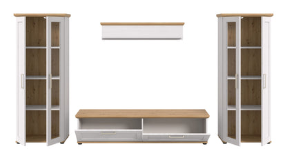 VERONA wall unit (W/H/D: approx. 316/161/40 cm) in Sibiu Larch reproduction/Sibiu Larch reproduction