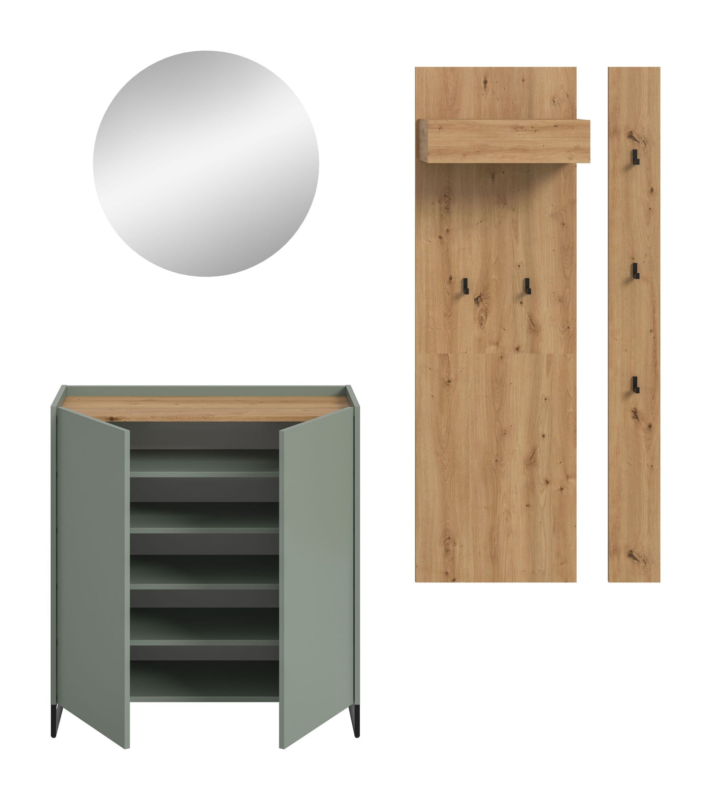 Ensemble de meubles d'entrée DRIVE (L/H/P : env. 206/197/38 cm) en sauge/sauge