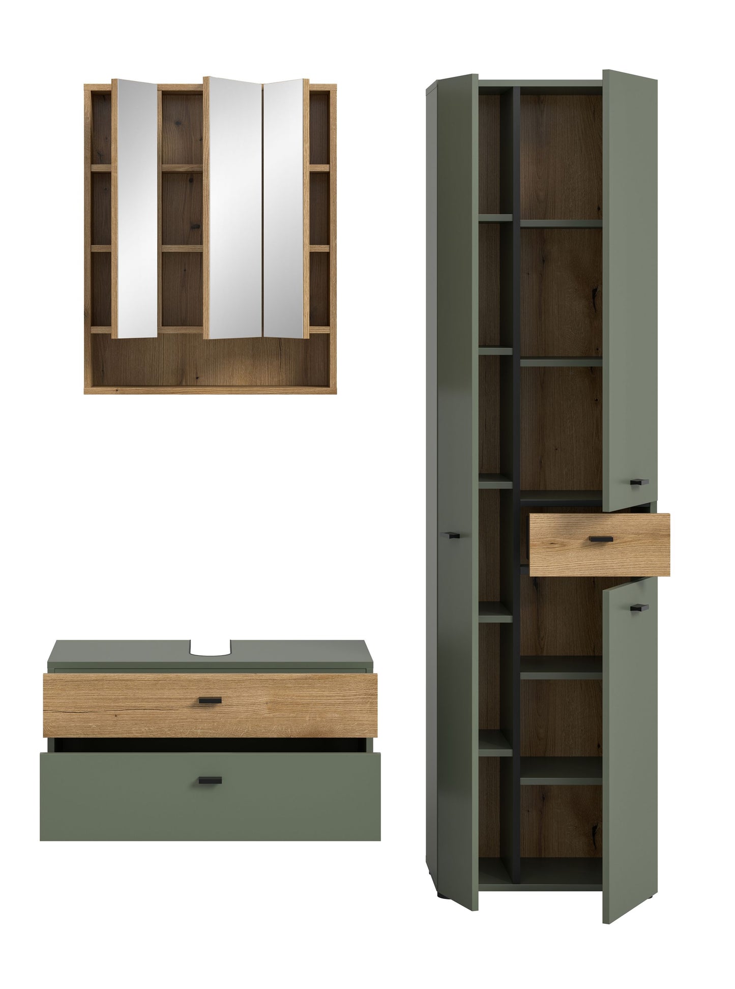 Homes & Jones Badmöbelset 2-tlg. Badmöbelset mit Badspiegelschrank, Badmöbel