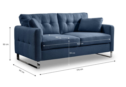 Canapé 2 places moderne Hera – Canapé 2 places moderne avec revêtement en tissu plat