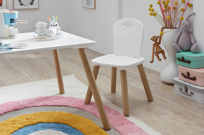 Homes & Jones Kindersitzgruppe Lea 3-teilig, Massivholz Weiß/Natur