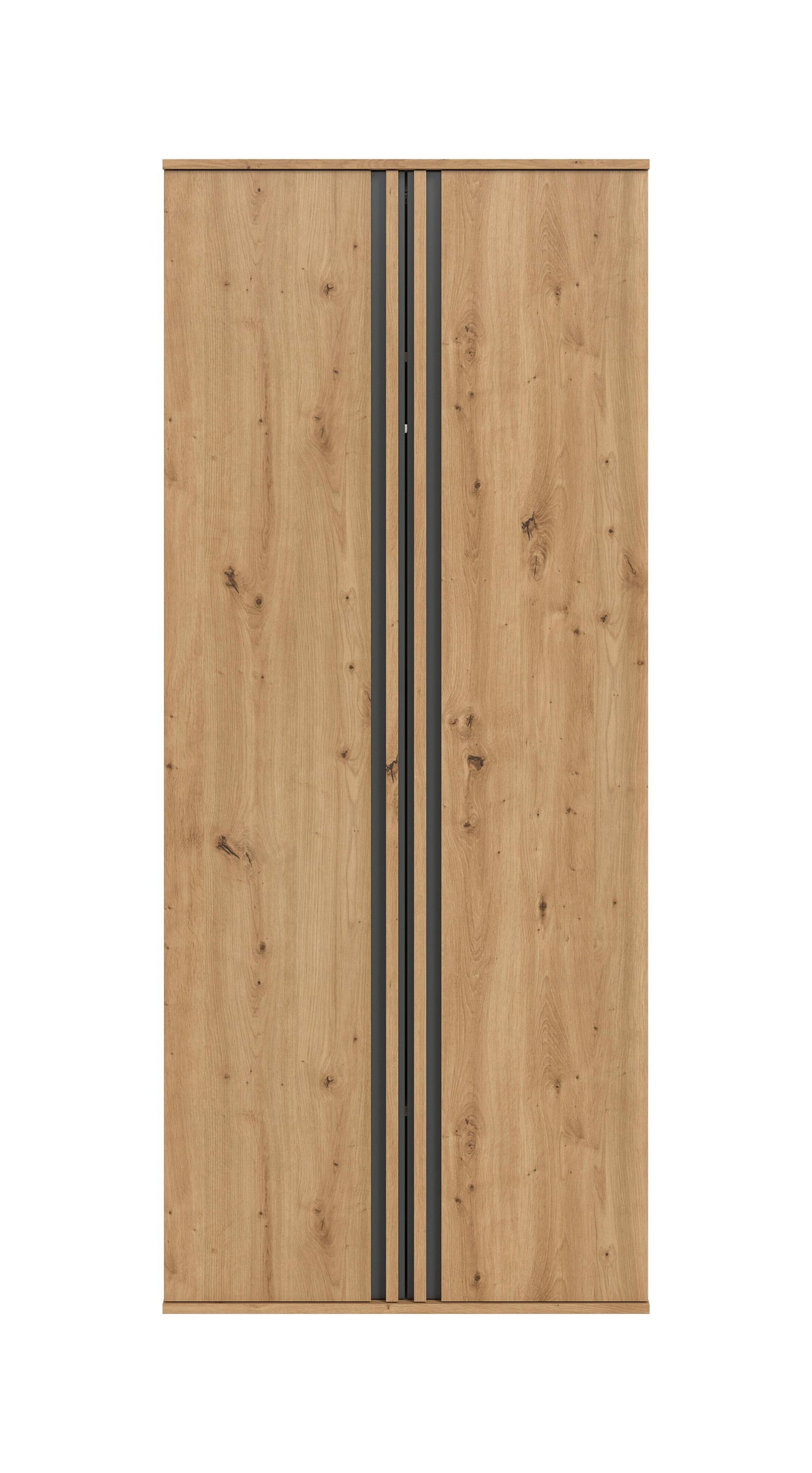 Homes & Jones Kleiderschrank 80 cm breit 2-türig, Schlafzimmerschrank
