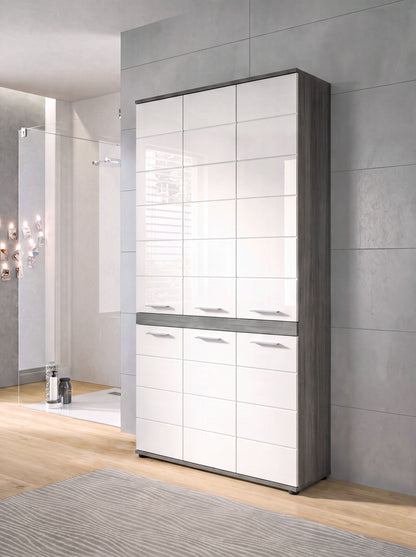 Blake Hochschrank (B/H/T: 90x191x31 cm) in Salbei und Artisan Eiche Nachbildung