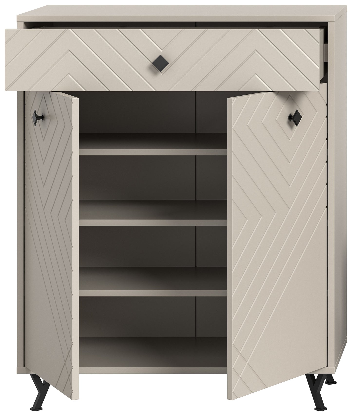 Homes & Jones Schuhkommode mit Schublade 80 cm breit, Schuhschrank-Flurmöbel