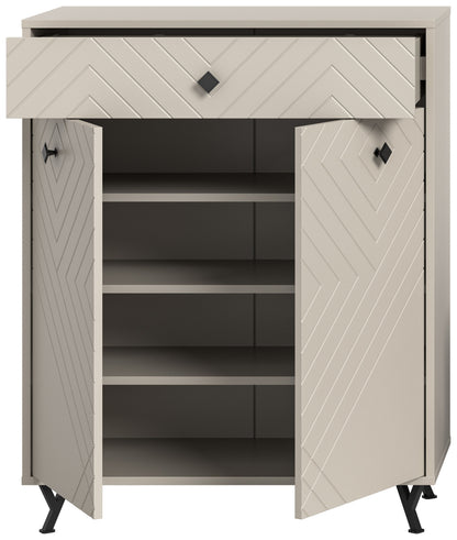 Homes & Jones Schuhkommode mit Schublade 80 cm breit, Schuhschrank-Flurmöbel