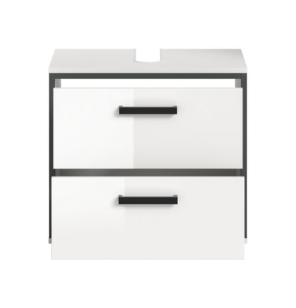 Vanity unit KOJAK (W/H/D: approx. 60/55/37 cm) in white/white high gloss