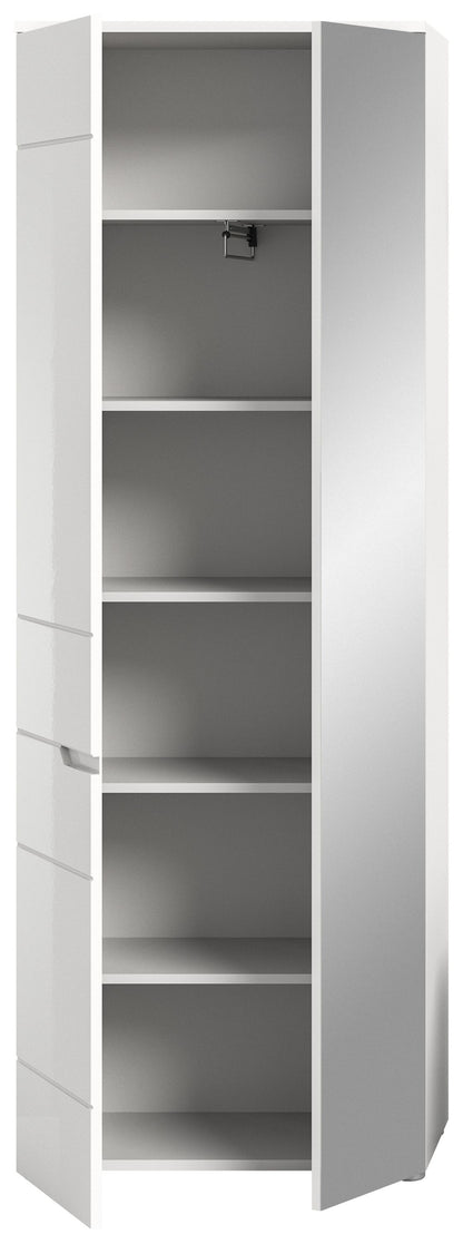 Armoire de vestiaire SOLERO (L/H/P : env. 68/193/37 cm) en blanc/blanc brillant