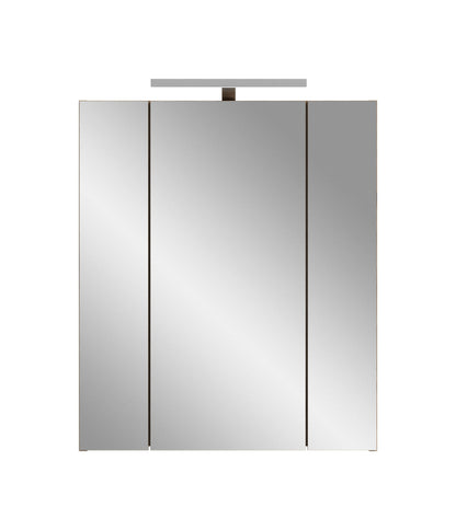Armoire de toilette avec éclairage ICE (L/H/P : env. 60/70/18 cm) en imitation chêne Nox/noir mat