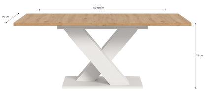 Table de salle à manger MOTION (L/H/P : env. 150/76/90 cm) en blanc/cachemire