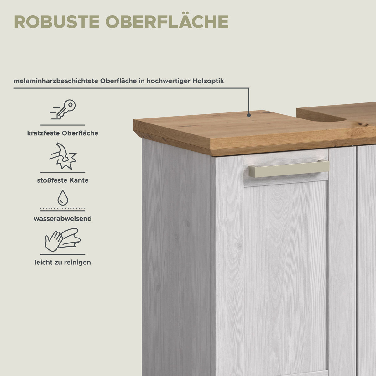Bathroom set VERONA (W/H/D: approx. 69/187/34 cm) in Sibiu Larch reproduction/Sibiu Larch reproduction