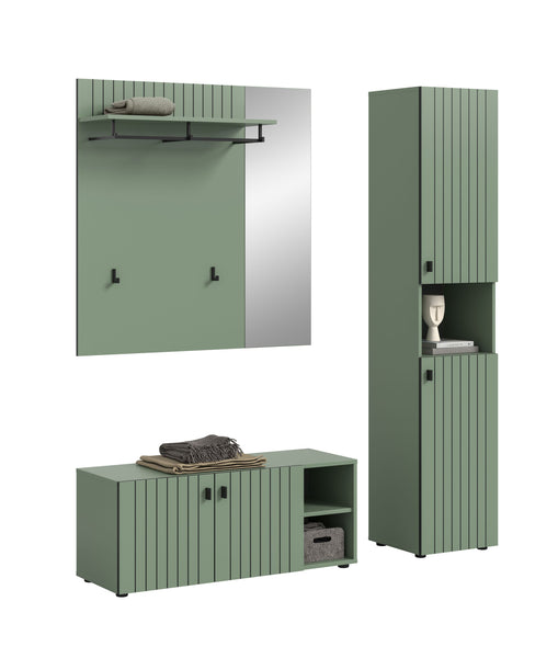 Garderoben-Set STATION (B/H/T: ca. 161/192/37 cm) in Smoke Green/Smoke Green