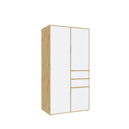 Homes & Jones Kleiderschrank 100 cm, Jugendzimmerschrank mit Schubladen