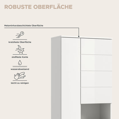 Badhochschrank-Front in Weiß mit robuster, leicht zu reinigender Oberfläche