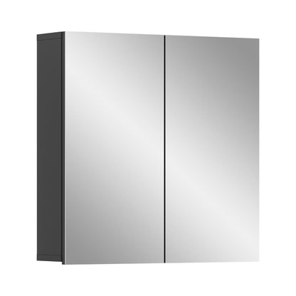 Badspiegelschrank mit zwei Spiegeltüren, grau, 60 cm breit