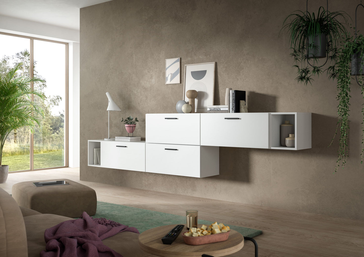 Homes & Jones Wohnwand 2-tlg. TV Möbel Modular Lowboard, Wohnzimmerschrank