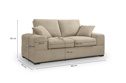Homes & Jones Sofa 2-Sitzer mit Stoffbezug, Modernes Kompaktes Sofa pflegeleicht