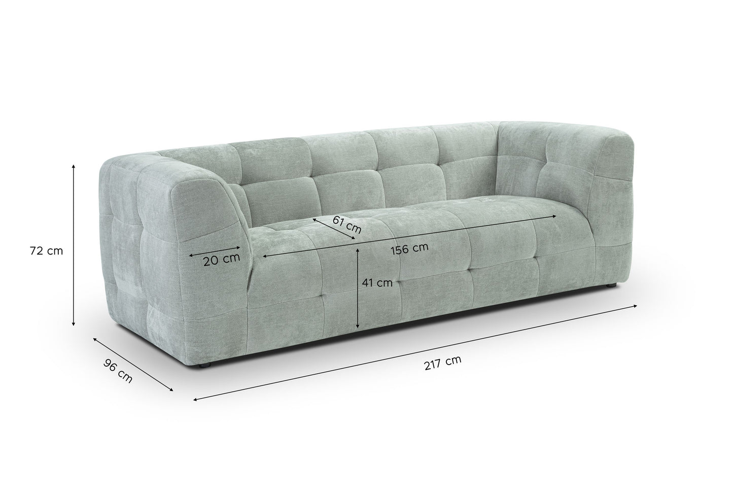 Homes & Jones Sofa 2,5-Sitzer Modernes Polstersofa m. Stoffbezug in Flachgewebe