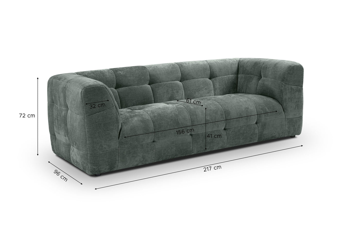 Homes & Jones Sofa 2,5-Sitzer Modernes Polstersofa m. Stoffbezug in Flachgewebe