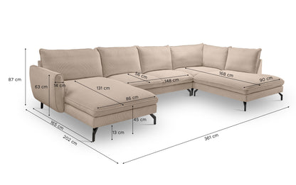 Homes & Jones Ecksofa Wohnlandschaft mit Webstoff-Bezug, Sofa in U-Form