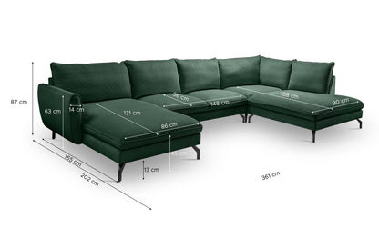 Homes & Jones Ecksofa Wohnlandschaft mit Webstoff-Bezug, Sofa in U-Form