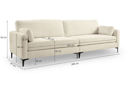 Canapé Venti – Canapé rembourré 4 places de haute qualité avec revêtement en tissu tissé
