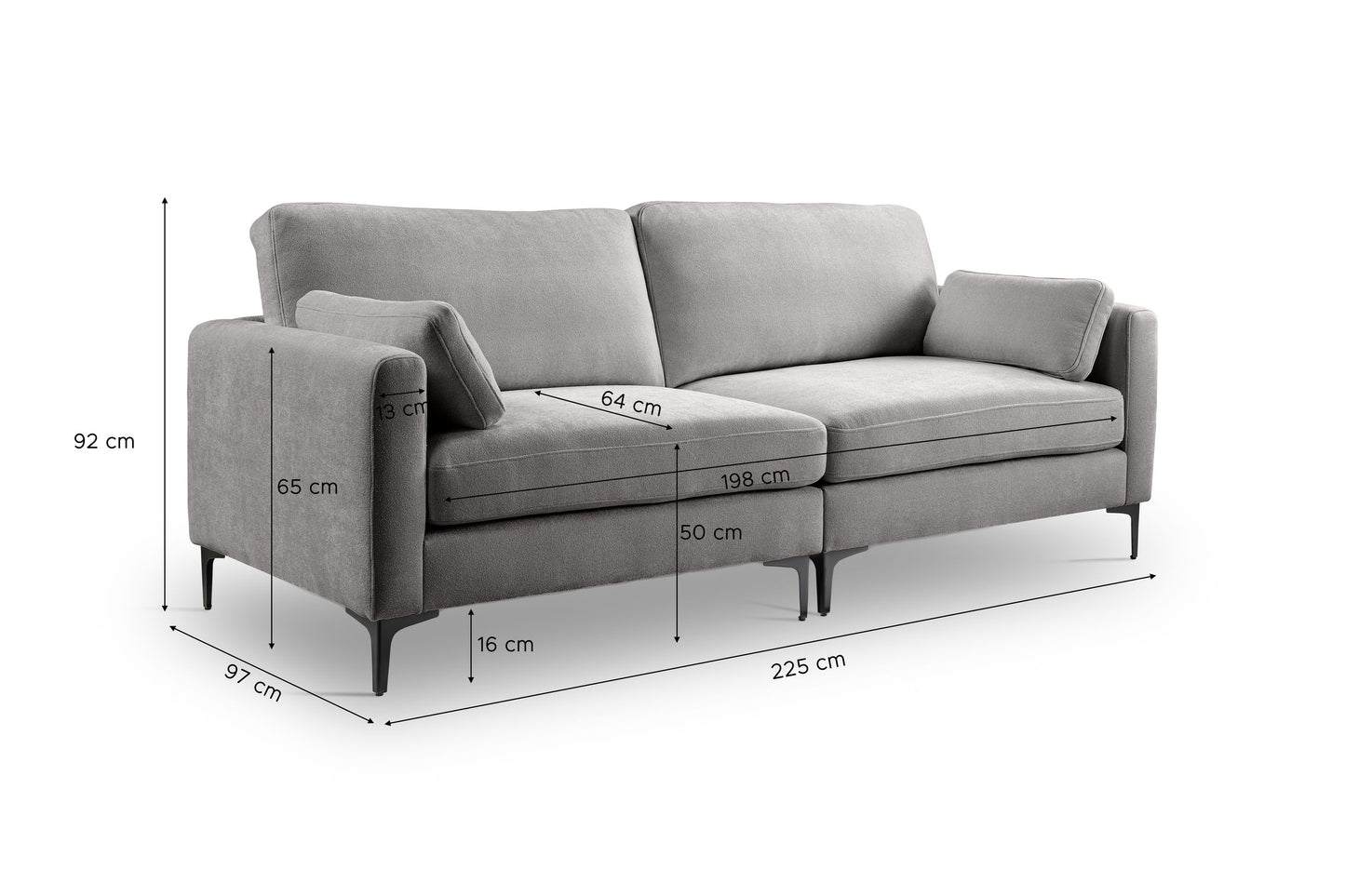 Venti Sofa – High-Quality 3.5-Seater Upholstered Sofa with Woven Fabric Cover