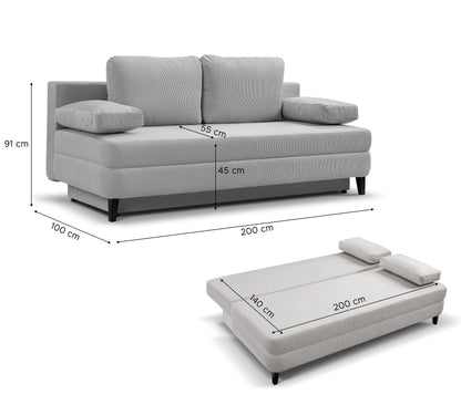 Sofa Bed Sorto – Comfortable Cord Sofa with Sleeping Function
