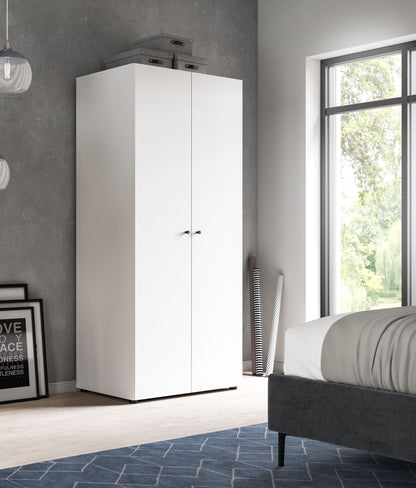 Armoire 2 portes DARWIN (L/H/P : env. 80/176/51 cm) anthracite/anthracite