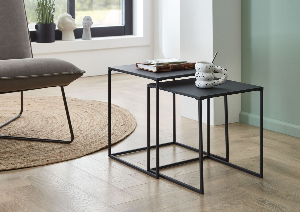 Homes & Jones Beistelltisch 2er Set 38x38x41 cm & 34x34x37 cm
