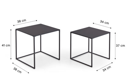 Homes & Jones Beistelltisch 2er Set 38x38x41 cm & 34x34x37 cm
