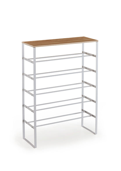 Shoe Rack Maren with 6 Shelves Made of Wood & Metal