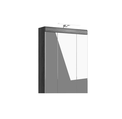 Armoire de toilette avec éclairage SCOUT (L/H/P : env. 60/79/18 cm) en imitation chêne Evoak/verre miroir