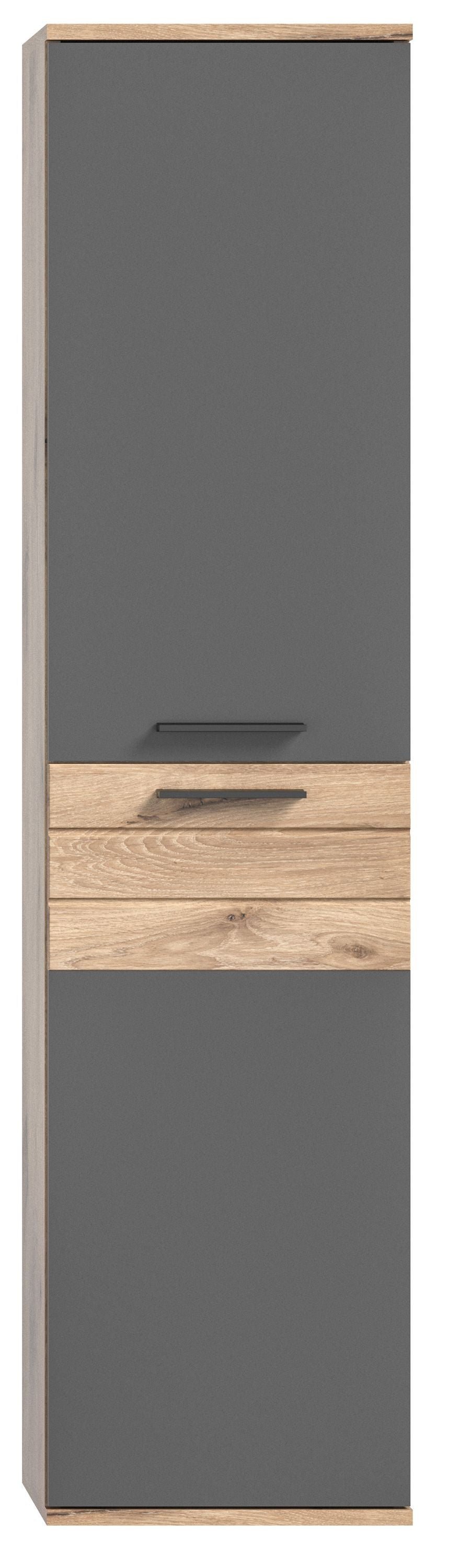 Colonne de salle de bain MASON (L/H/P: env. 37/152/24 cm) imitation chêne Nox/gris basalte