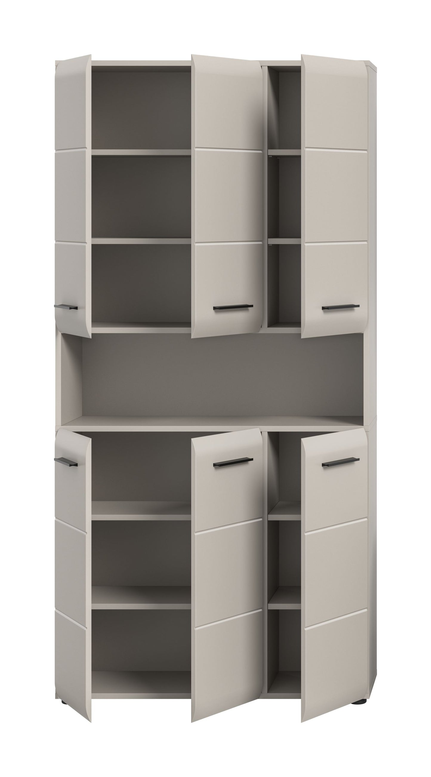 Meuble de rangement polyvalent ICE (L/H/P : env. 90/185/30 cm) en imitation chêne Nox/noir mat
