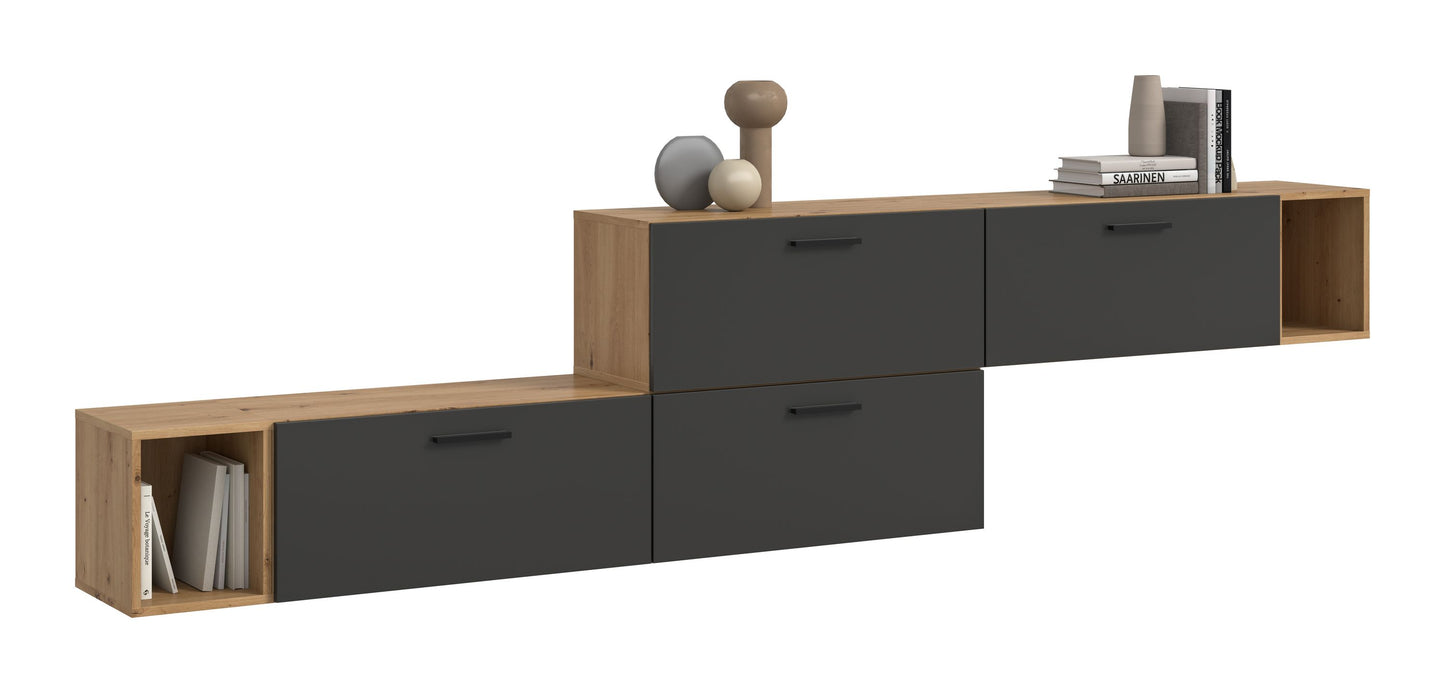 Homes & Jones Wohnwand 2-tlg. TV Möbel Modular Lowboard, Wohnzimmerschrank