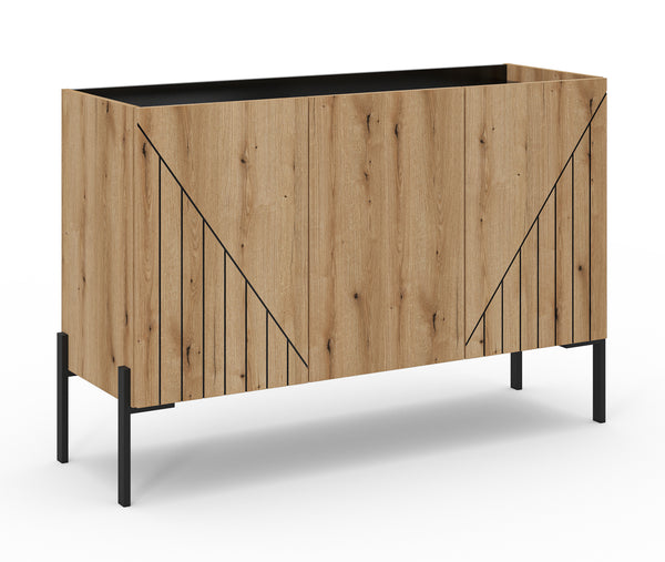 Buffet NEO (L/H/P : env. 122/81/40 cm) en imitation Chêne Evoke/imitation Chêne Evoke