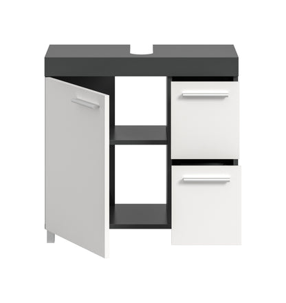 Noah Waschbeckenunterschrank  (B/H/T: 65x63x31 cm) in Weiß und Anthrazit