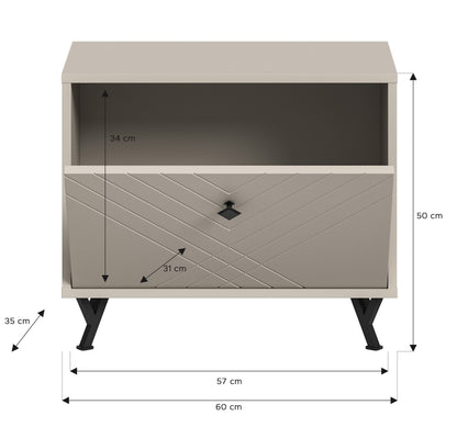 Banc NOTES (L/H/P : env. 60/50/35 cm) en beige sable/beige sable mat