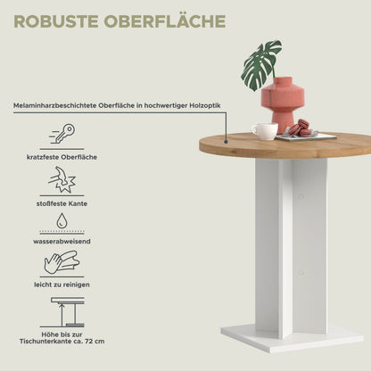 Homes & Jones Esstisch 70x76x70 cm, Esstisch klein, Bistrotisch, Tisch klein