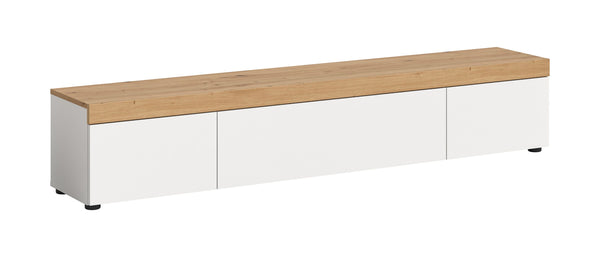 Lowboard groß RUDA (B/H/T: ca. 180/34/33 cm) in Weiß/weiß