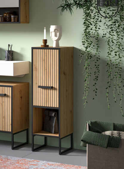 Tall cabinet BAGNO (W/H/D: approx. 30/101/32 cm) in Artisan Oak replica/Artisan Oak replica