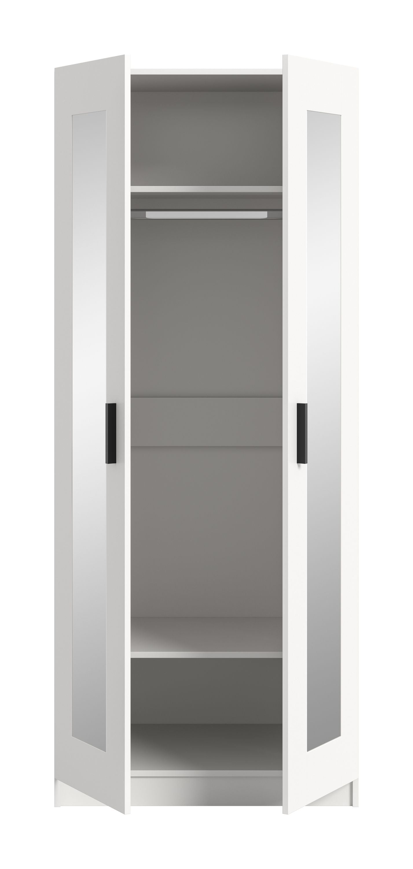 Homes & Jones Kleiderschrank weiß 80 cm breit 2-türig, Schlafzimmerschrank